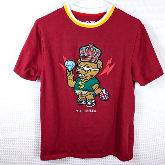 BKYS The Ruler T-Shirt Men’s S Red Graphic Cartoon Crown Diamond Streetwear Tee - Picture 1 of 4
